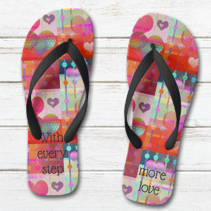 Coeurs d'amour colorés mignonnes tongs