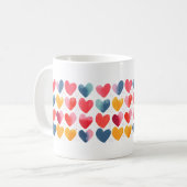 Coeurs d'amour colorés mug (Devant gauche)
