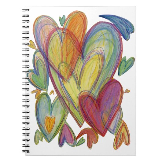Coeurs d'amour Colorful Love Art Journal Carnet (Devant)