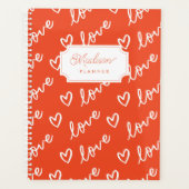 Coeurs d'amour cool en rouge avec Monogramme (Devant)