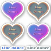Coeurs d'amour de la danse de ligne Autocollant vi (Devant)