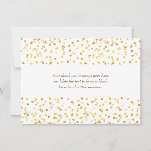 Cœurs d'amour dorés Merci (Dos)