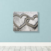 Coeurs d'amour du sable toile enveloppée (Insitu (Plancher de Bois))