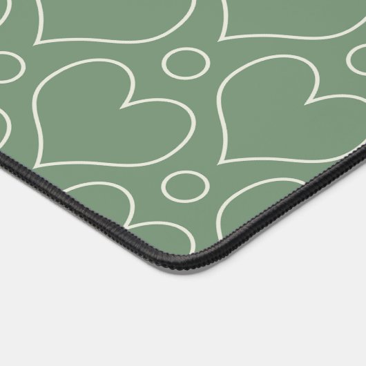 Coeurs d'amour et motif Pois en vert (Coin)