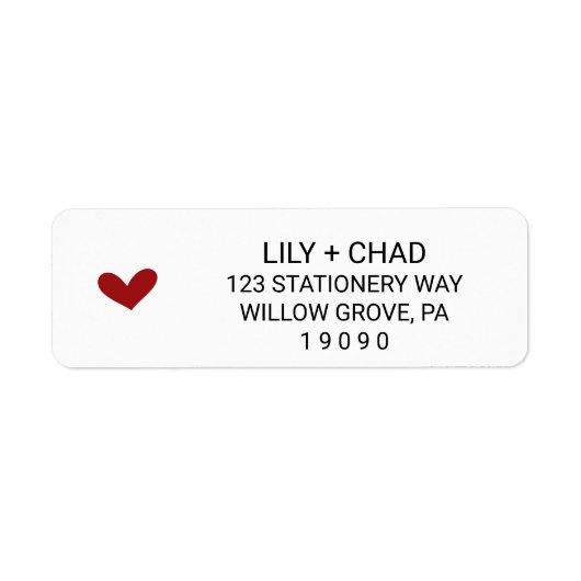 Coeurs d'amour | Étiquette Mariage rouge (Devant)