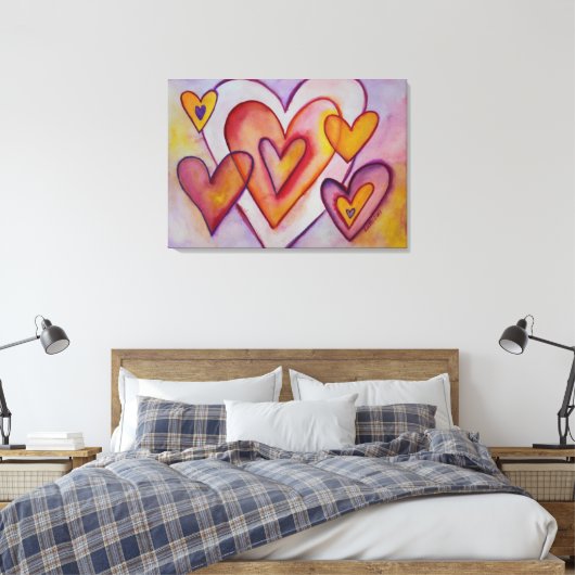 Coeurs d'amour interversible Peinture de toile Imp (Insitu(Chambre))