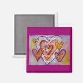 Coeurs d'amour intervertissants Magnets personnali (Recto/Verso)