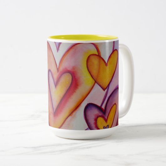 Coeurs d'amour intervertissants Mugs de café perso (Devant droit)