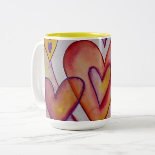Coeurs d'amour intervertissants Mugs de café perso (Devant gauche)
