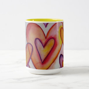 Coeurs d'amour intervertissants Mugs de café perso