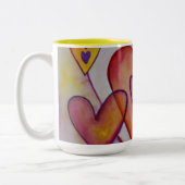 Coeurs d'amour intervertissants Mugs de café perso (Gauche)