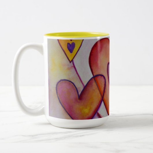 Coeurs d'amour intervertissants Mugs de café perso (Gauche)