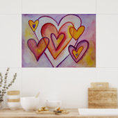 Coeurs d'amour intervertissants Peinture Poster d' (Cuisine)