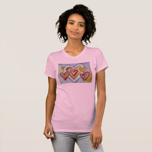 Coeurs d'amour intervertissants Peinture T-Shirts (Devant entier)