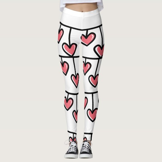 Coeurs d'amour Leggings de la Saint-Valentin (Devant)