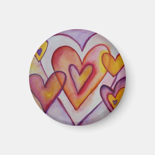 Coeurs d'amour Magnets personnalisés personnalisés (Devant)