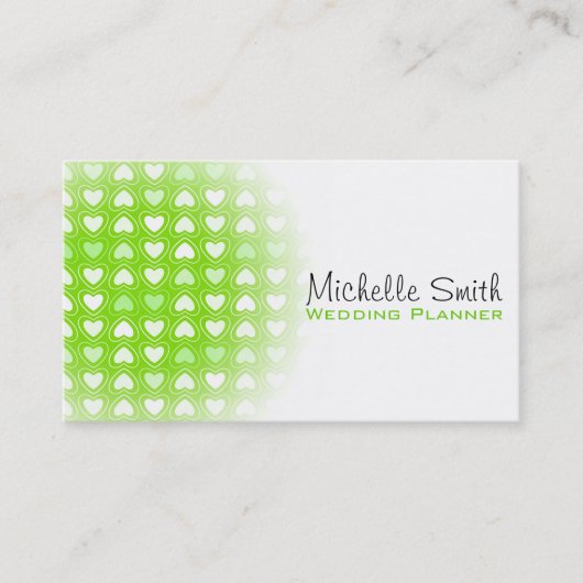Coeurs d'amour mignons carte de visite wedding pla (Devant)