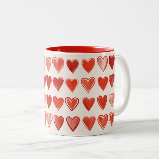 Coeurs d'amour Mug à deux tons (Devant droit)