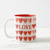 Coeurs d'amour Mug à deux tons (Gauche)