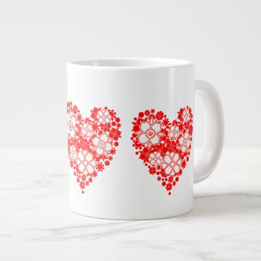 Coeurs d'amour Mug de café géant (Devant droit)