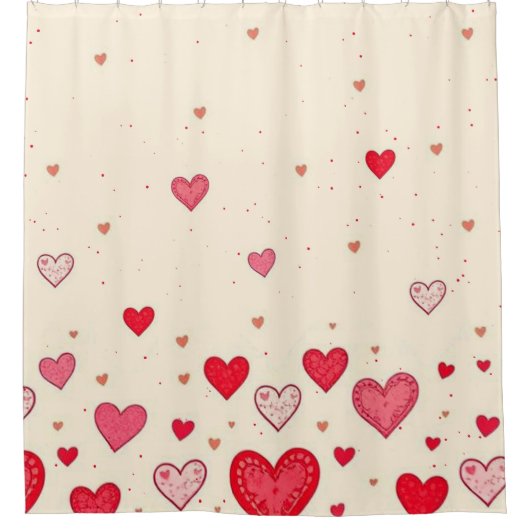 Coeurs d'amour - Rideaux de douche (Devant)