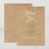 Coeurs d'amour rose Boho Baby Girl Merci Poème (Devant / Derrière)