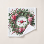 Cœurs d'amour Roses Saint-Valentin (Gant de toilette)
