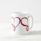 Coeurs d'amour rouge Mug (Devant droit)
