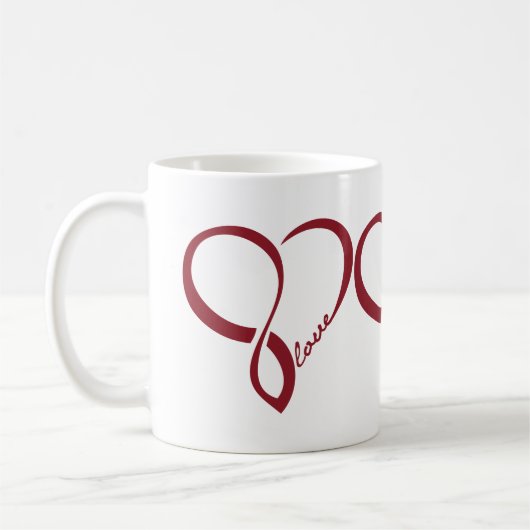 Coeurs d'amour rouge Mug (Gauche)