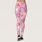 Coeurs d'amour scribblés Leggings (Dos)