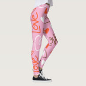 Coeurs d'amour scribblés Leggings (Droite)