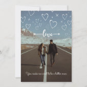 Coeurs d'amour simples avec une photo Carte de vac (Devant)