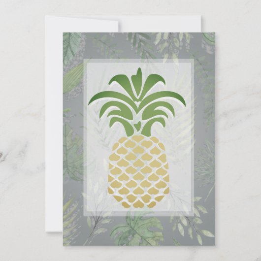 Coeurs d'ananas tropicaux Invitations de mariage (Devant)