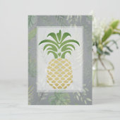 Coeurs d'ananas tropicaux Invitations de mariage (Debout devant)