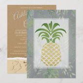 Coeurs d'ananas tropicaux Invitations de mariage (Devant / Derrière)