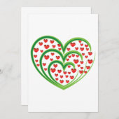 Coeurs dans des invitations de coeurs (Devant / Derrière)