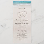 Coeurs dans le programme de mariage plage de sable (Devant)
