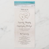 Coeurs dans le programme de mariage plage de sable (Devant)