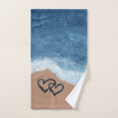 Cœurs dans le Sable (Serviette à main)