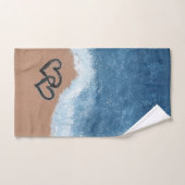 Cœurs dans le Sable (Serviette à main)