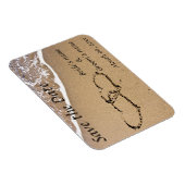 Coeurs dans le sable Magnet Réservez la date (Côté Droit)