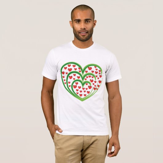 Coeurs Dans Les Coeurs Mens T-Shirt (Devant entier)