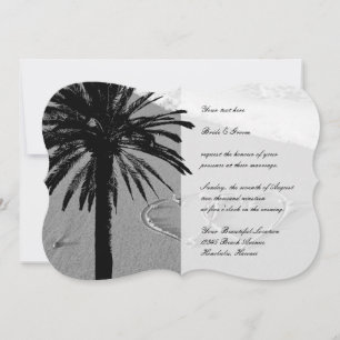 Coeurs dans sable tropical plage invitations de ma