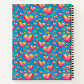 Coeurs d'aquarelle multicolore Carnet spiral (Dos)