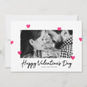 Coeurs d'aquarelle rose Saint-Valentin Carte photo (Devant)