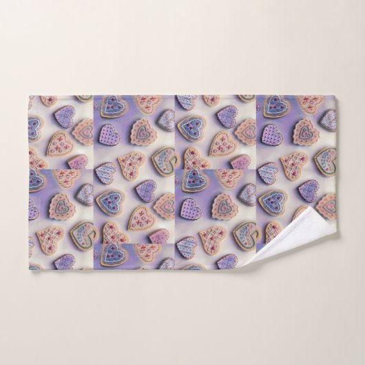 Coeurs d'aquarelle Whimsical mignon et coloré (Serviette à main)