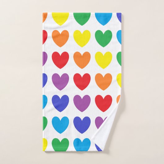 Coeurs d'arc-en-ciel (Serviette à main)