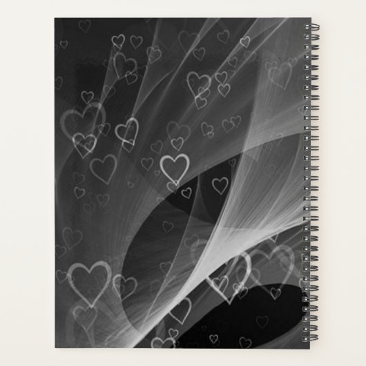 Cœurs d'Argent Abstraits et Amour Gris Personnalis (Dos)