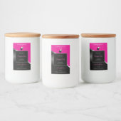 Coeurs d'argent chaud rose noir Wavy Étiquettes de (Bouteilles)