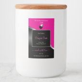 Coeurs d'argent chaud rose noir Wavy Étiquettes de (Devant)